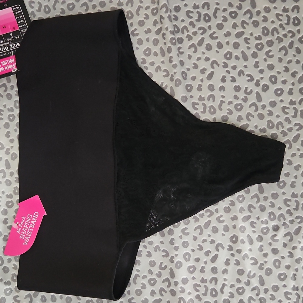 MAIDENFORM FIRM SHAPEWEAR THONG: BLACK: NEW WITH TAGS: SIZE L